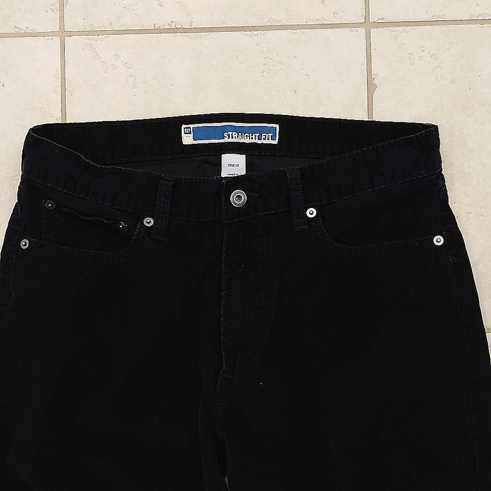 Gap Men's Straight Fit Corduroy Pants Black 32x32
